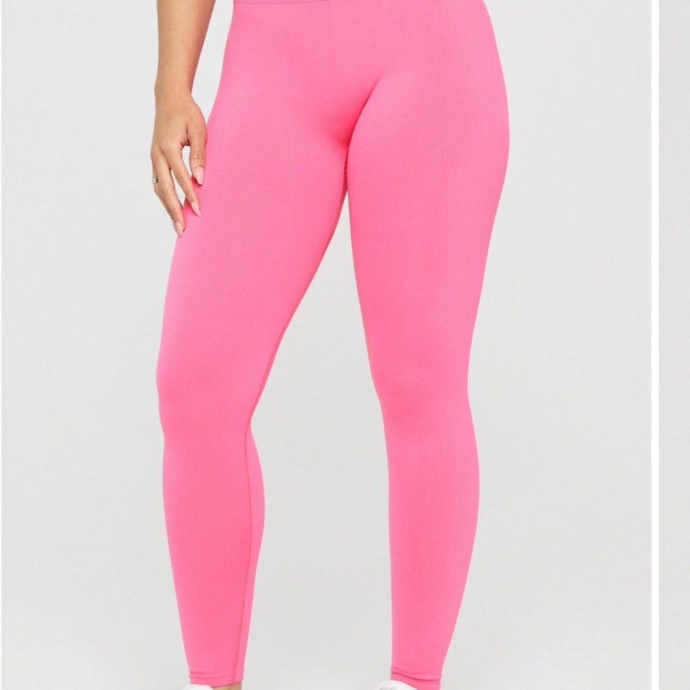 Fabletics by Khloe Pink Cactus Leggings